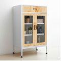 Tủ trang trí cửa kính VITRO 60x40x95cm gỗ cao su KTB68218