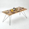 Bàn ăn chữ nhật 180x80cm gỗ tràm chân Hairpin BA68243