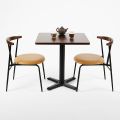 Combo bàn cafe vuông 70x70cm và 2 ghế mặt trăng CBCF332
