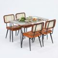 Combo bàn ăn chữ nhật và 4 ghế Copine BBA191