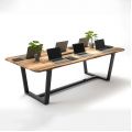 Bàn họp 240x120cm gỗ tràm chân sắt BH68016