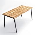 Bàn họp 180x90cm gỗ tràm chân sắt hệ Đa Giác HDG025
