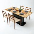 Combo bàn ăn chữ nhật và 4 ghế ăn gỗ BBA210