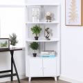 Kệ góc tường có ngăn tủ 50x50x160cm gỗ cao su KGT68048