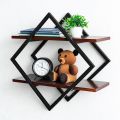 Kệ treo tường 2 tầng 60x25x60cm gỗ cao su KS68334