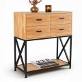 Bàn console 4 ngăn tủ 90x40x100cm gỗ cao su CST109