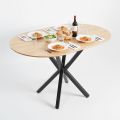 Bàn ăn hình Oval 120x80cm gỗ cao su BA68266