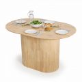Bàn ăn hình Oval 120x80cm gỗ cao su BA68265