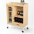 Tủ rượu di động 80x40x115cm gỗ cao su KR68006