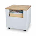 Ghế hồ sơ di động 45x40x40cm gỗ cao su GNHS001