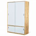 Tủ quần áo 2 cánh cửa trượt 140x55x200cm gỗ cao su TQA68076