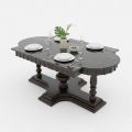 Bàn ăn Maison 100x220x75cm mặt đá chân gỗ BA68272