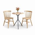 Combo bàn cafe tròn và 2 ghế gỗ CBSF68071