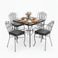 Combo bàn ngoài trời và 4 ghế sắt CBNT019