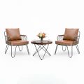 Combo bàn sofa tròn chân chữ V và 2 ghế sofa Fi12 sắt CBSF68067