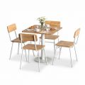 Combo bàn cafe vuông 70cm và 4 ghế tựa CBCF354