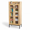 Tủ trang trí cửa kính 60x35x135cm gỗ cao su KTB68248
