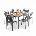 Combo bàn ngoài trời và 6 ghế sắt CBNT023
