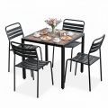 Combo bàn ngoài trời và 4 ghế sắt CBNT022