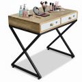 Bàn trang điểm 80x55cm gỗ cao su chân sắt hệ X BTD68082