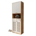 Tủ giày kết hợp tủ lưu trữ 60x35x200cm gỗ cao su KG68120