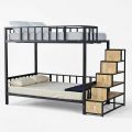 Giường tầng lắp ráp có bậc thang 250x125x180cm gỗ cao su chân sắt GT018