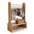 Tủ kệ treo quần áo trẻ em 60x40x120cm gỗ cao su TREM015