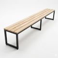 Ghế băng dài 240x35cm gỗ cao su chân sắt GBD076