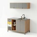 Bộ tủ bếp mini gỗ plywood mặt đá hoa cương BTB68021