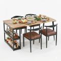 Combo bàn ăn chữ nhật và 4 ghế Bull sắt BBA238