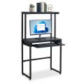 Bàn máy tính liền kệ 70x40x140cm gỗ cao su CD68052