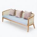 Ghế sofa băng Harvey dài 2m gỗ Ash lưới mây SFB68122
