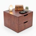 Tủ đầu giường 2 ngăn kéo 40x30x37cm gỗ cao su TDG68077