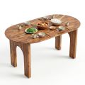 Bàn ăn Oval 160x80cm gỗ tràm BA68317