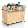 Quầy cafe di động 120x60x85cm gỗ cao su BLT68034