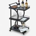 Xe đẩy rượu 3 tầng 40x54x85cm mặt đá SST034
