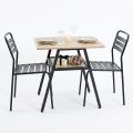 Combo bàn ăn TINY 80x60cm và 2 ghế sắt BBA242