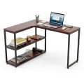 Bàn góc L liền kệ 120x100cm gỗ cao su CD68053