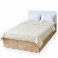 Giường ngủ cho nệm 120x200cm gỗ cao su có hộc kéo GN68079