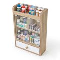Tủ thuốc gia đình 40x30x49cm cửa kính gỗ plywood TTYT002