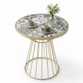 Bàn cafe 60x75cm mặt bàn gạch men chân sắt cổ lọ nhỏ CFD68294