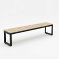 Ghế băng dài 165x35cm gỗ cao su chân sắt GBD084