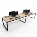 Bàn họp có hộp điện 360x120cm gỗ cao su hệ Trapez HBTC055