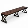 Ghế băng dài 200x40x45cm gỗ cao su chân sắt GBD087