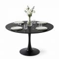 Bàn ăn tròn 100x100cm gỗ cao su chân Tulip BA68319