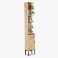 Kệ góc tường 45x27x255cm gỗ cao su chân sắt sơn tĩnh điện KGT68064