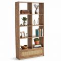 Kệ sách 91x40x180cm gỗ cao su cửa lưới mây KS68378