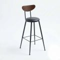 Ghế bar tựa lưng gỗ mặt nệm chân sắt sơn tĩnh điện GBAK018