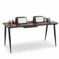 Bàn họp văn phòng có hộp điện 160x80x75cm gỗ cao su chân sắt hệ CONE HBCO090