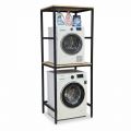 Kệ máy giặt máy sấy 71x62x186cm gỗ cao su khung sắt KMG68038